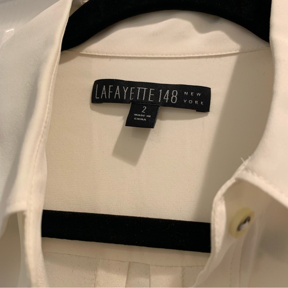 LAFAYETTE 148 cream colored blouse size 2 - Picture 3 of 4